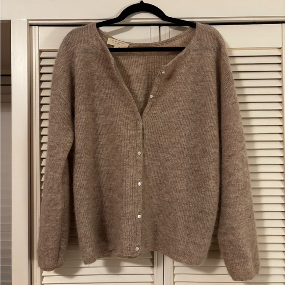 Sezane Gaspard Tan Cardigan Sweater - Picture 2 of 4